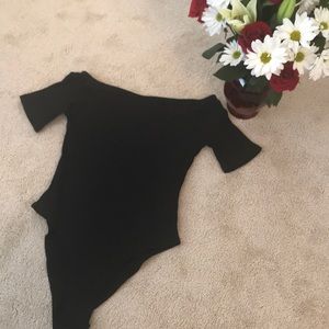 Black Off the Should Body Suit